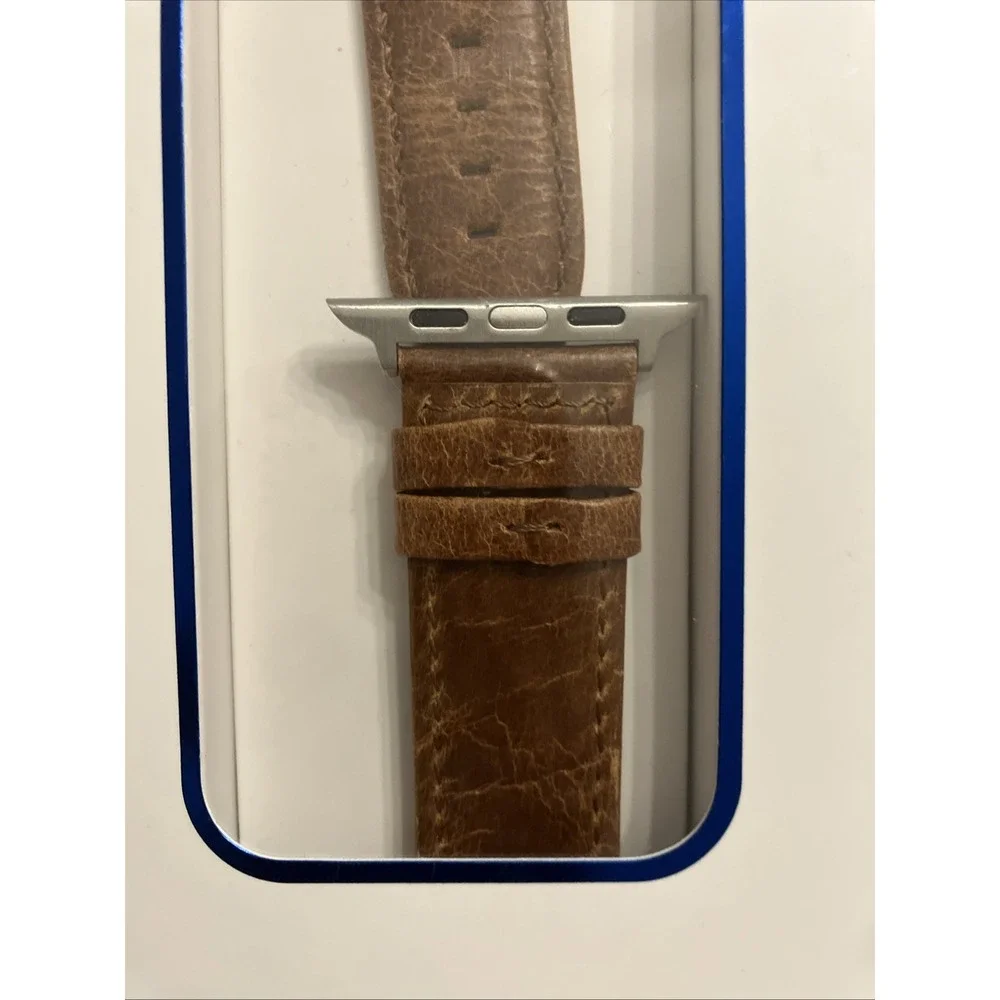 Blufire Mobile Apple Watch Band Leather Light Brown Adjustable 42‎ 44mm